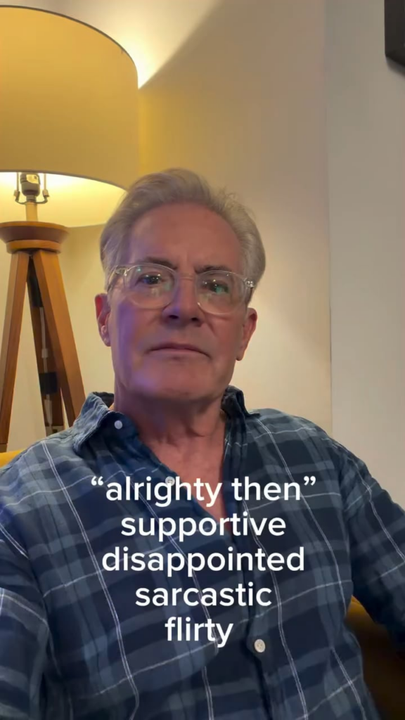 Kyle Maclachlan gives us four versions of ‘alrighty then’