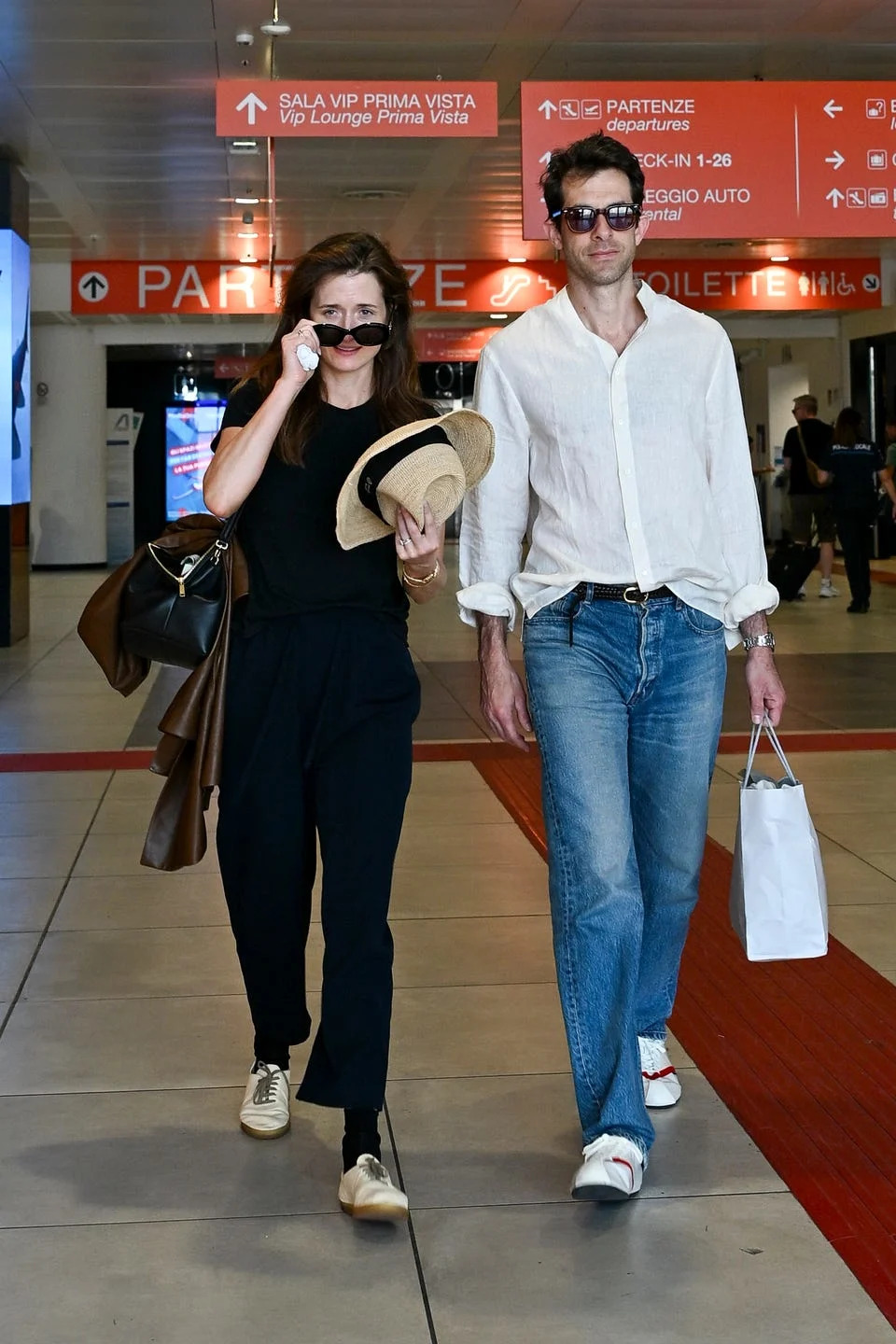 palermo, italy june 05 grace gummer and mark ronson arrive at the airport ahead of dua lipa and callum turner wedding on june 05, 2026 in palermo, italy photo by agostino fabiogetty images