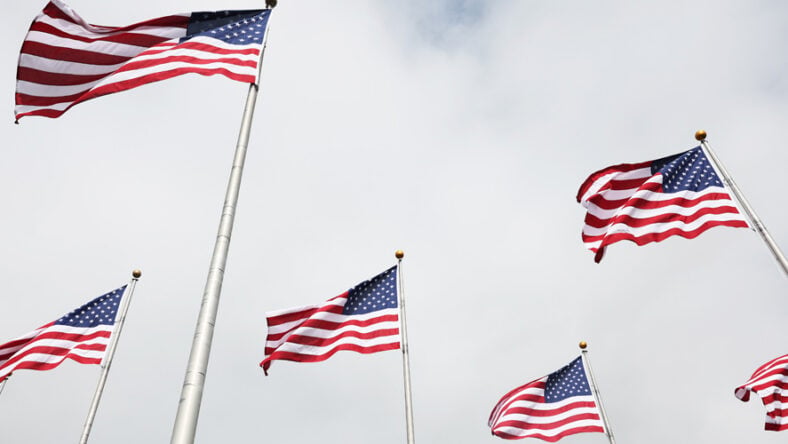 American Flags stock image