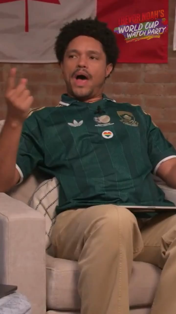 Trevor Noah talking about how African and Middle Eastern teams at the World Cup get asked about their governments actions while Western countries don’t get asked the same type of questions