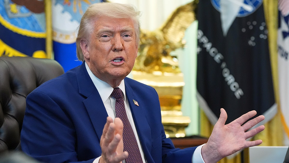 President Donald Trump speaks at White House