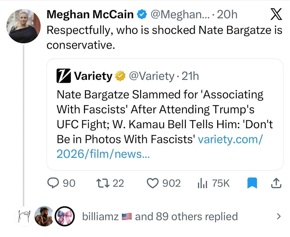 It's unclear whether McCain has insider knowledge, given that the comedian has remained neutral throughout his career. / Screenshot/ / X