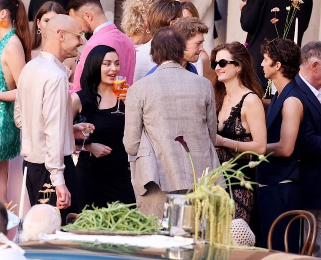 Charli XCX, Mark Ronson, Joe Alwyn, Grace Gummer, and Troye Sivan were seen at the exclusive cocktail welcome party ahead of the wedding weekend celebrations for Dua Lipa and Callum Turner