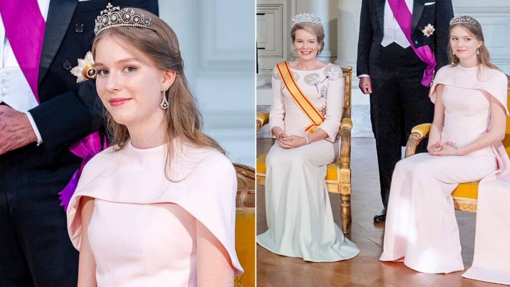 Princess Eleonore, 18, makes tiara debut at majestic state banquet wearing birthday gift from her parents