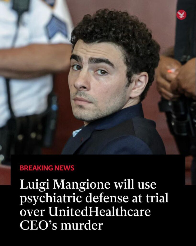 Luigi Mangione will use psychiatric defense at trial over UnitedHealthcare CEO’s murder. If his defense team succeeds, Mangione could be sent to a psychiatric treatment facility instead of prison. Luigi Mangione will use psychiatric defense at trial over UnitedHealthcare CEO’s murder. If his defense team succeeds, Mangione could be sent to a psychiatric treatment facility instead of prison.