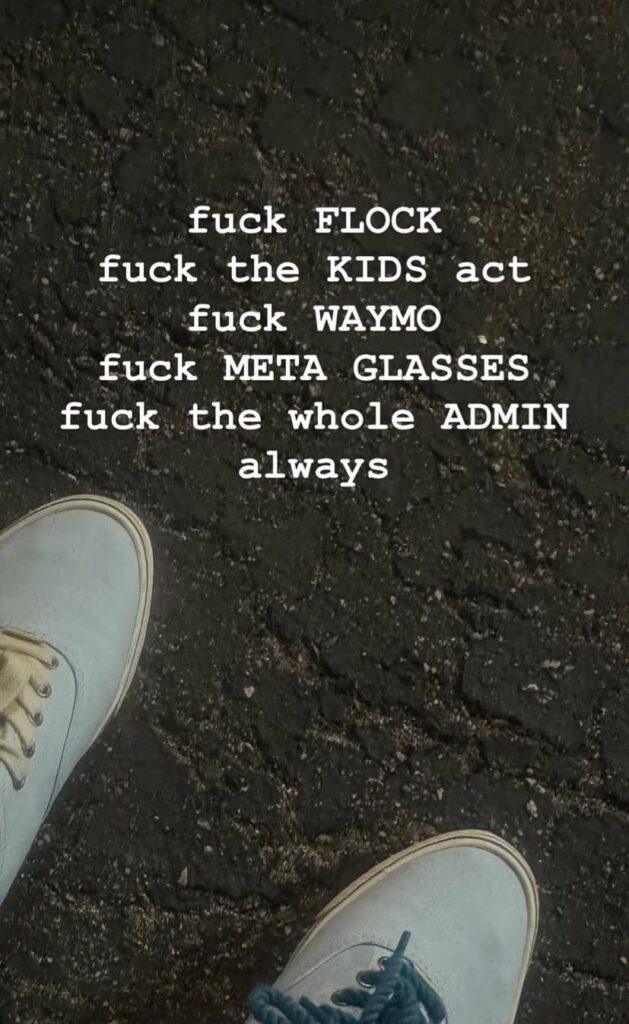 Tyler, the Creator on his IG story