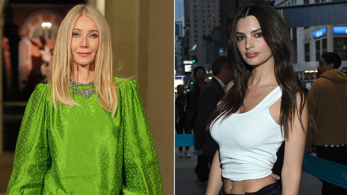 A split image of Gwyneth Paltrow and Emily Ratajkowski