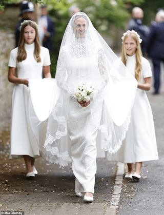 Harriet Sperling arrives at All Saints Church