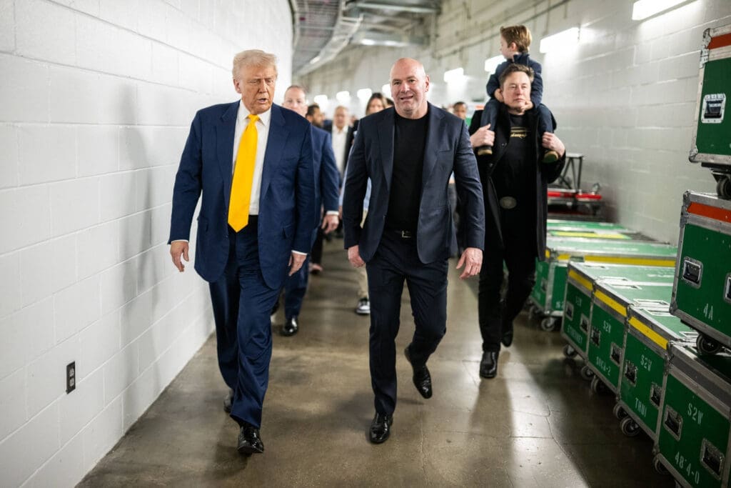 The Rock Among Celebrities Reportedly Skipping UFC’s Freedom 250 Card at the White House Dana White with Donald Trump and Elon Musk
