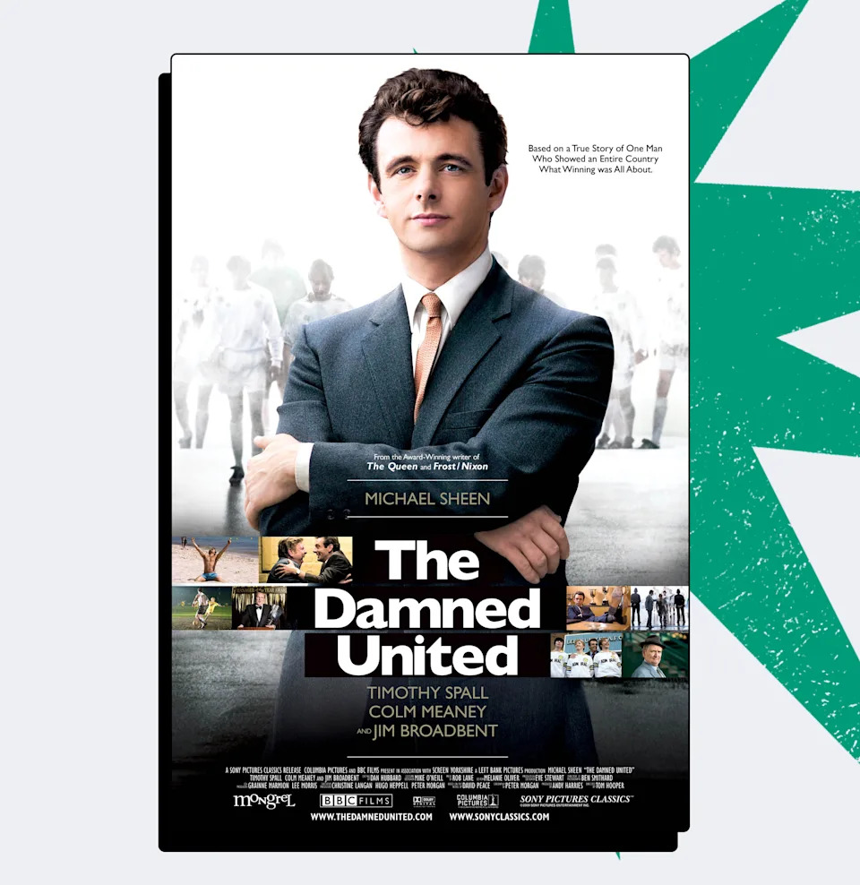 Movie poster showing Michael Sheen in "The Damned United." 