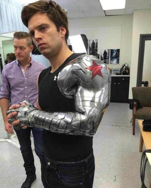 Sebastian Stan and Anthony Mackie’s costume test for “Captain America: Civil War” – Practical FX by Legacy Effects