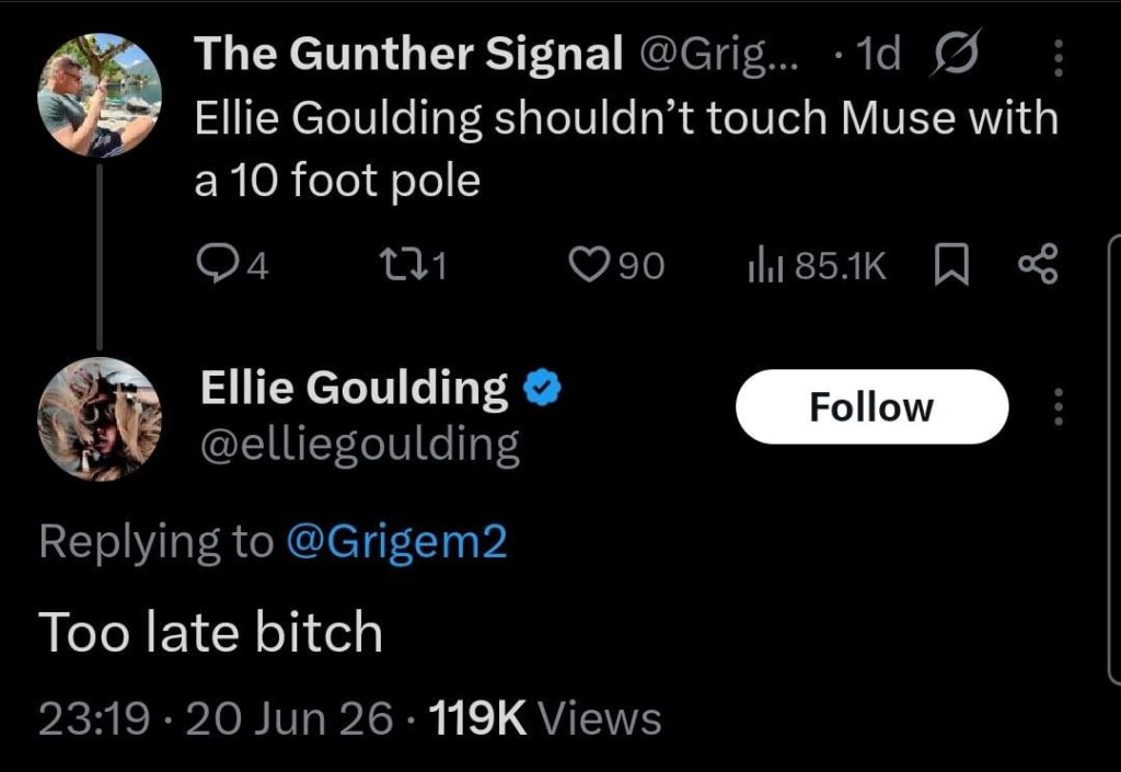 Ellie Goulding Responds T Muse Want Not Wanting Her Anywhere Near A Muse Song