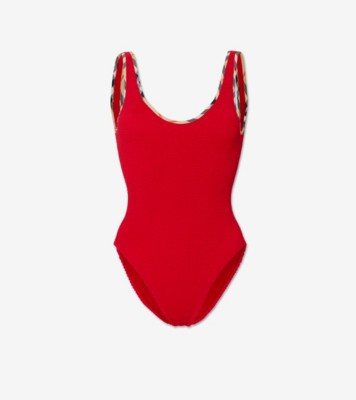 Faye Swimsuit in Red - Women, Nylon | Burberry&reg; Official