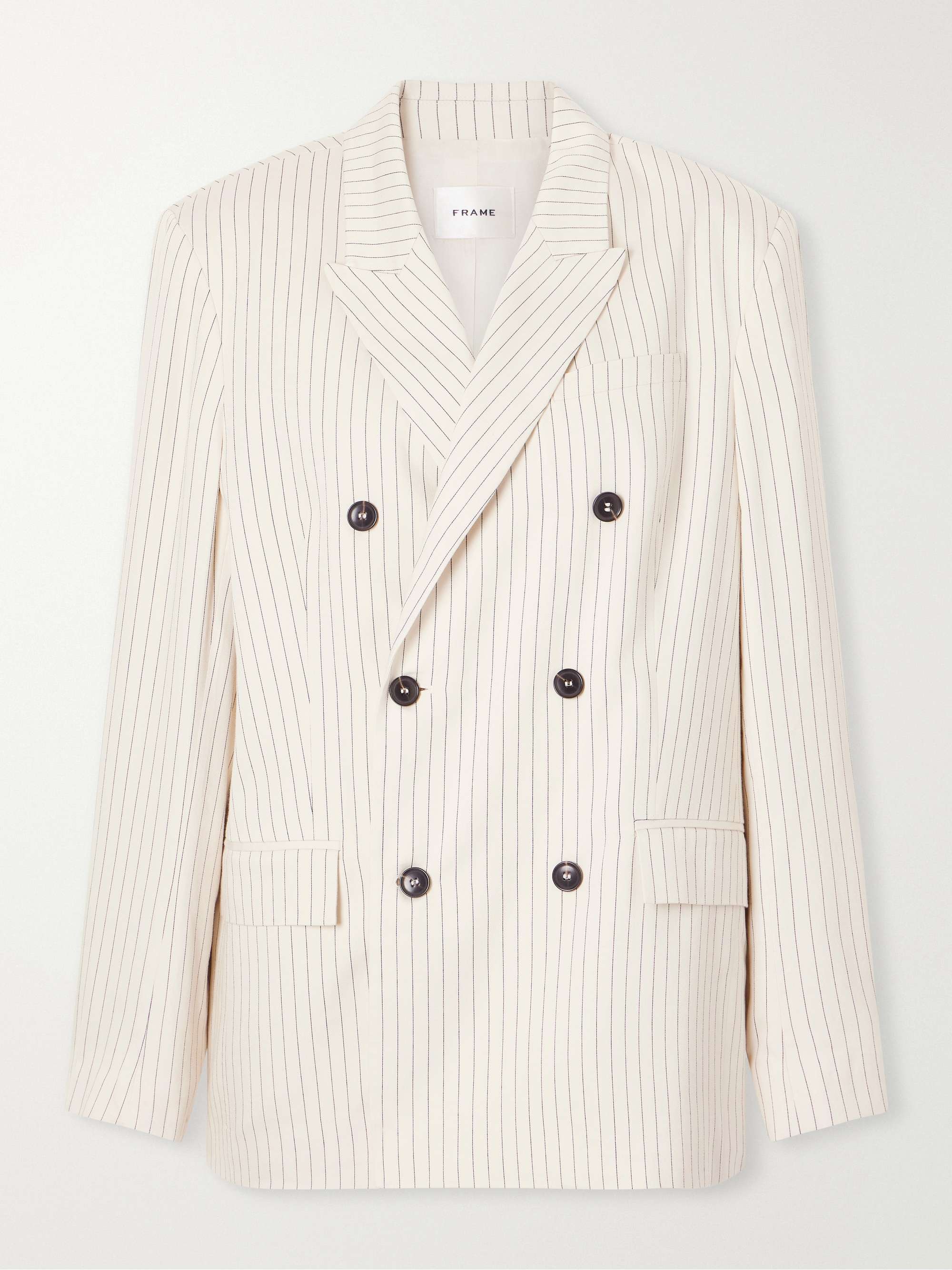 The Avenue Double-Breasted Striped Blazer