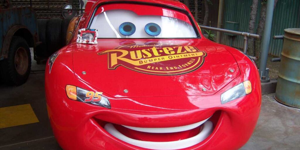 Lightning McQueen Officially Races Into Walt Disney World Resort Months Ahead of New Frontierland Opening Lightning McQueen model
