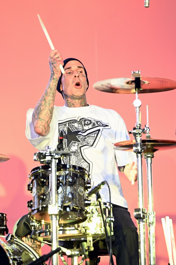 Travis Barker performs alongside DJ Spider as part of the Los Angeles FIFA World Cup 2026 Fan Zone.