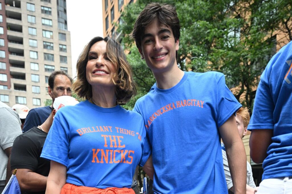 Mariska Hargitay’s son wears punny shirt about his mom at Knicks parade Mariska Hargitay's son wears punny shirt about his mom at Knicks parade