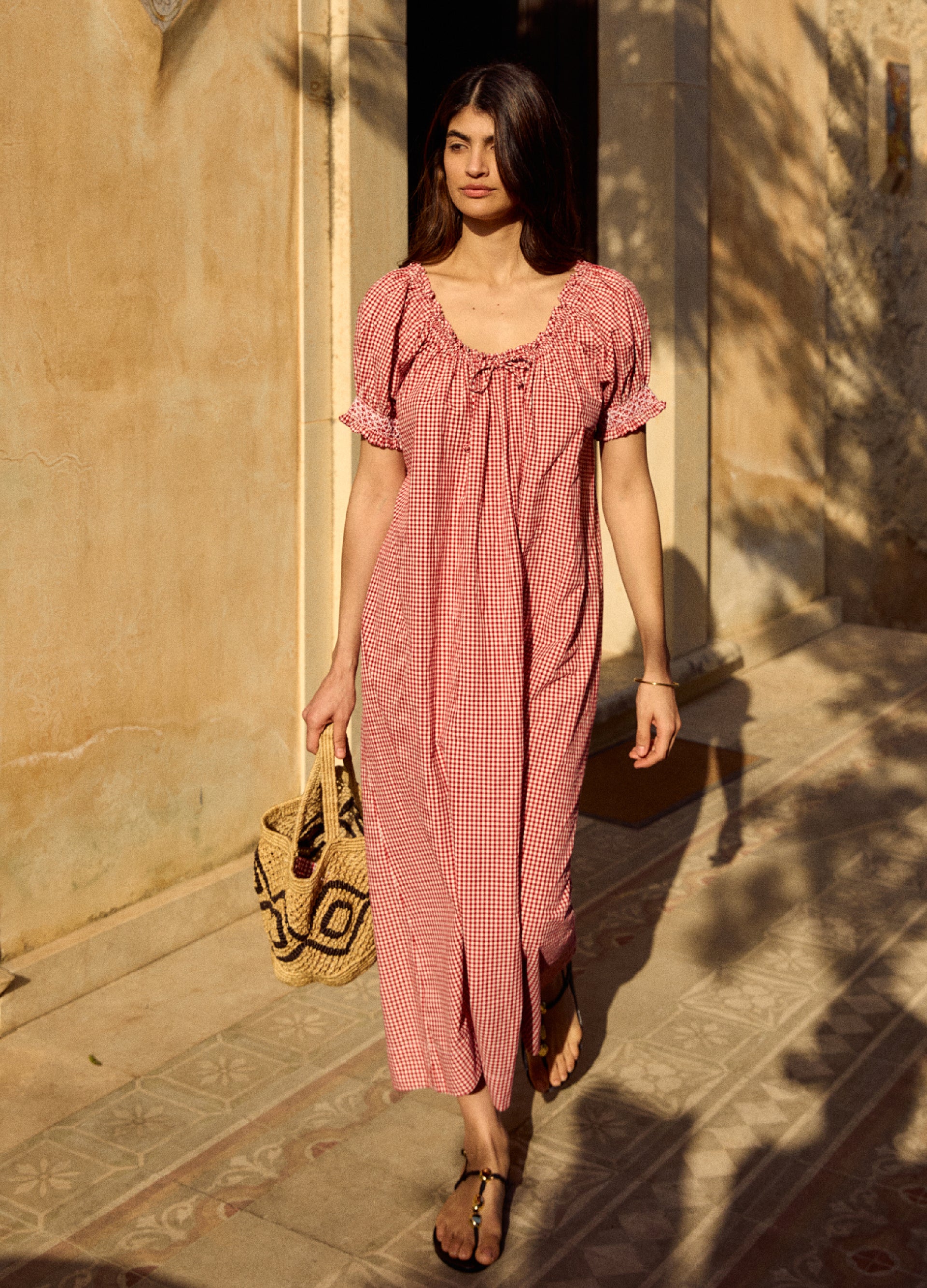 Clover Long - Redcurrant Gingham - Xs (uk 6-8)