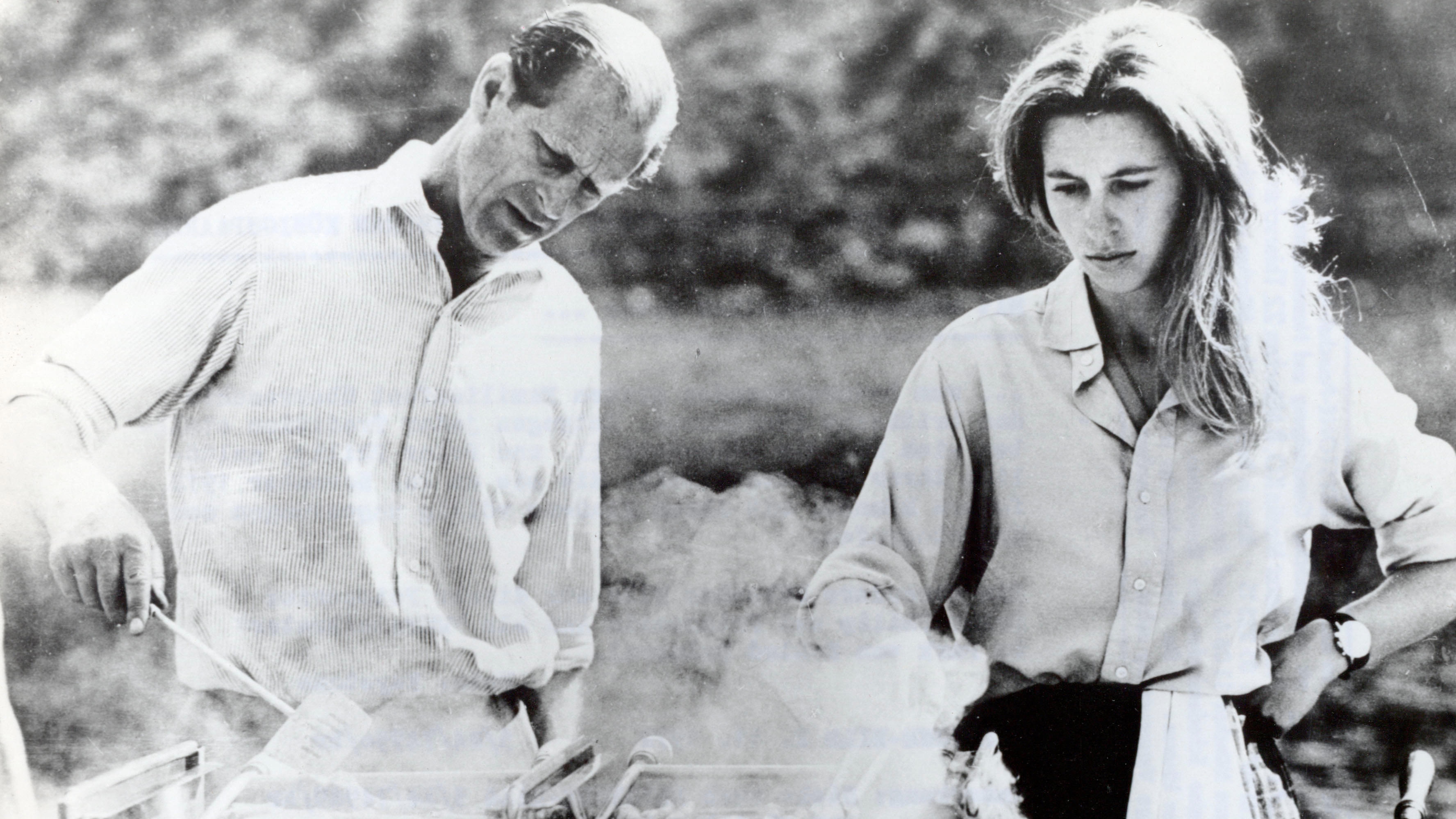Prince Philip grills with Princess Anne