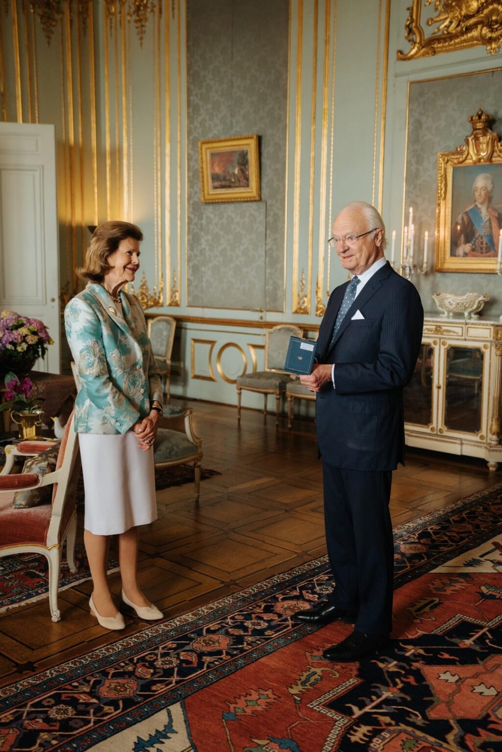 King Carl XVI Gustaf Grants Queen Silvia the Seraphim Medal