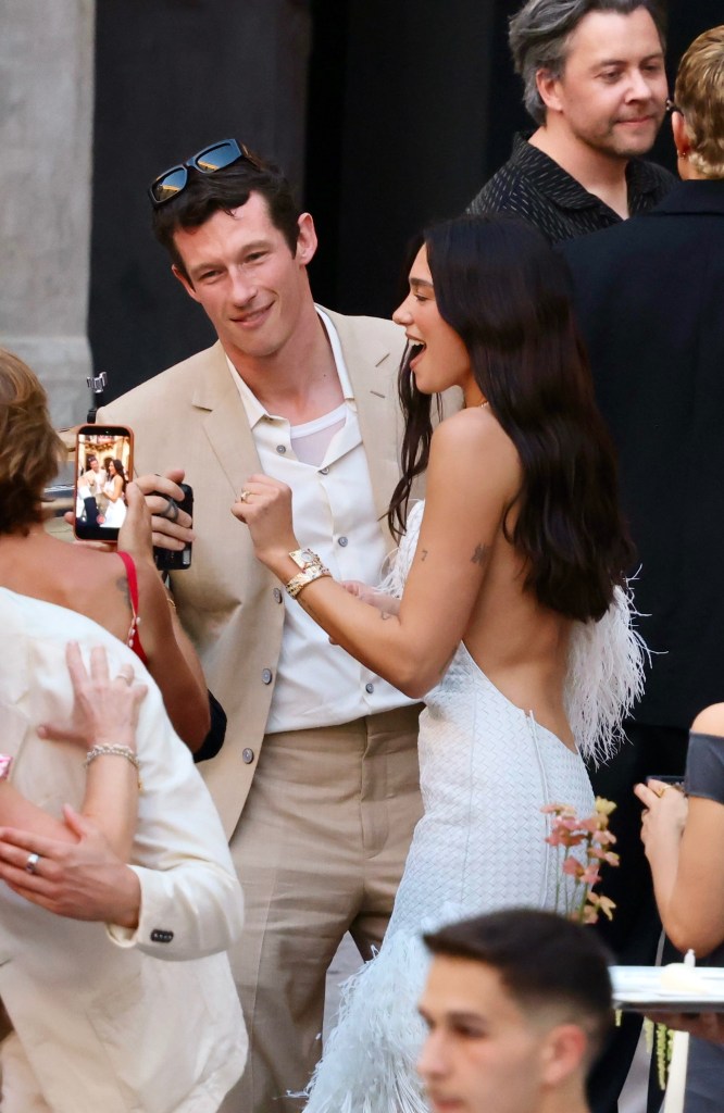 Dua Lipa and Callum Turner attend their wedding weekend in Italy