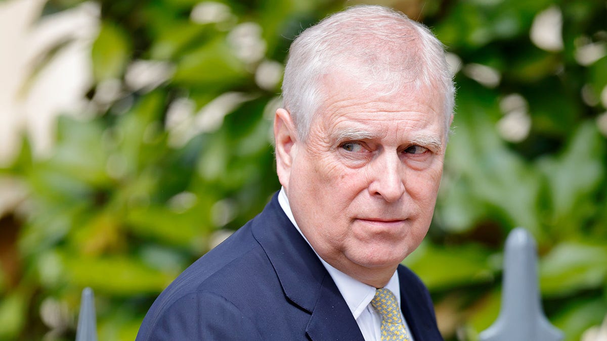 Prince Andrew attending Easter Sunday Mattins Service at St George's Chapel Windsor