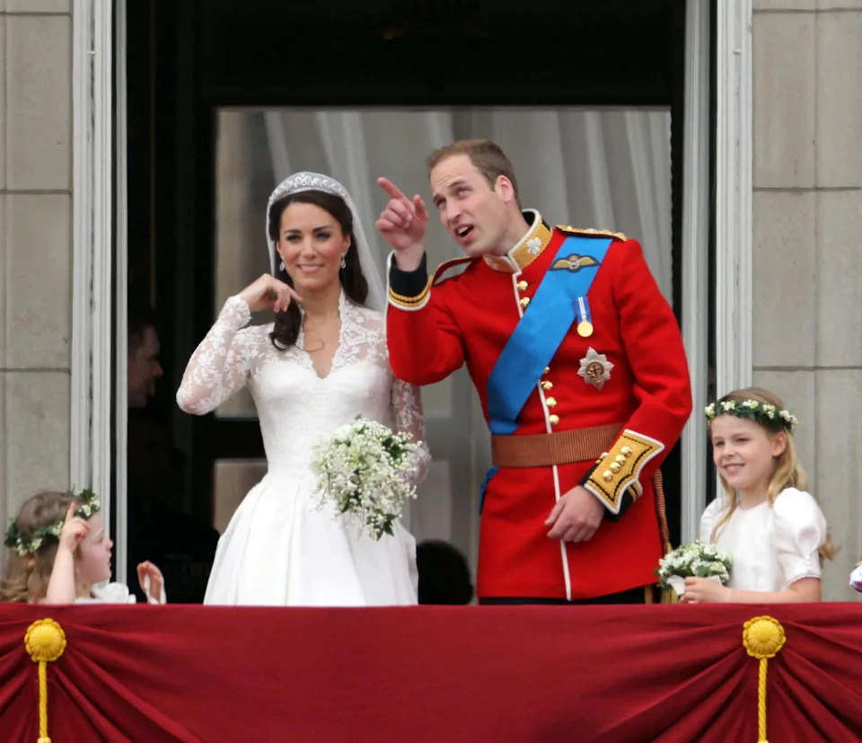 Prince William and Catherine, Princess of Wales, at their wedding, after which the queen gifted them Anmer Hall in Norfolk near the Sandringham Estate.