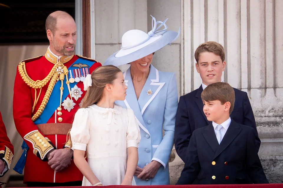 The Wales family, including Prince William, Princess Kate, and their children at Trooping the Colour 2026