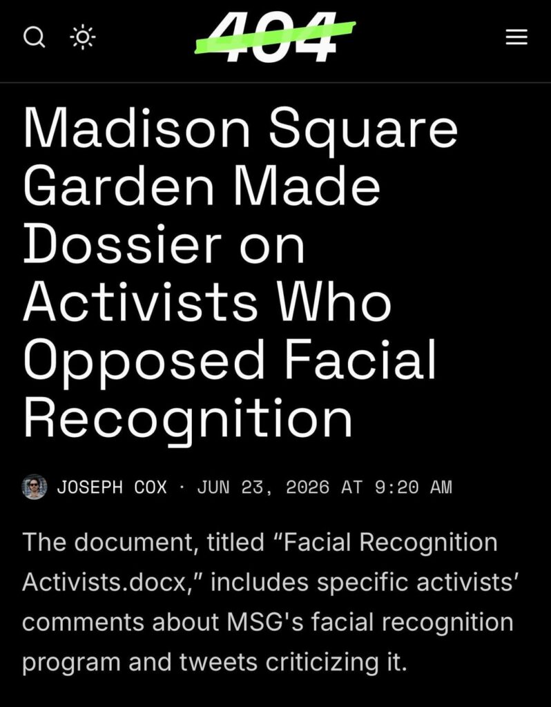 Madison Square Garden made dossier on activists who criticized the venue’s use of facial recognition technology