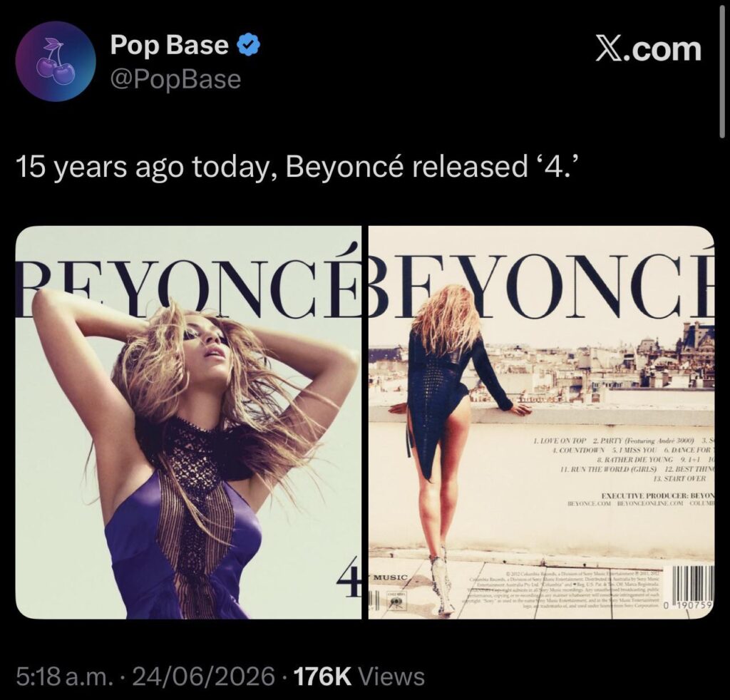 15 years ago today, Beyoncé released ‘4.’ Her first album with her control of her career after firing Matthew Knowles as her manager.