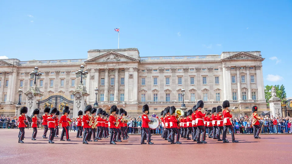 The band of the Grenadier Guards for the changing of the guard