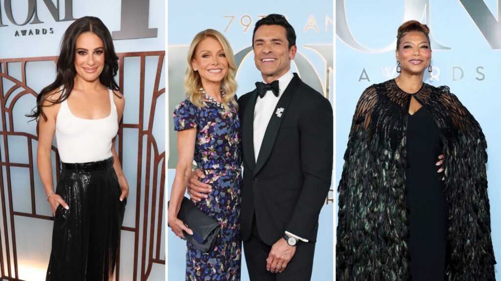 Tony Awards Red Carpet 2026: Photos of the Celebrity Arrivals Lea Michele, Kelly Ripa, Mark Consuelos, and Queen Latifah at the 2026 Tony Awards
