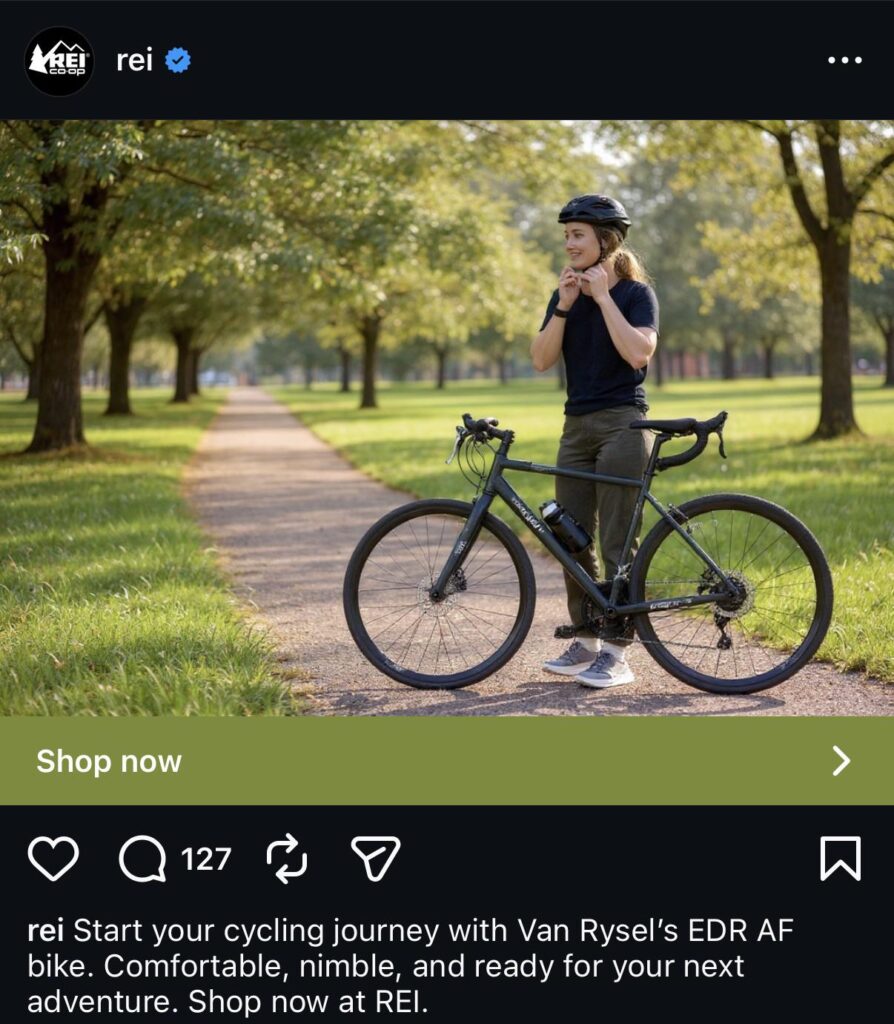 Outdoor giant REI showing their commitment to sustainability with their latest (AI) ad campaign