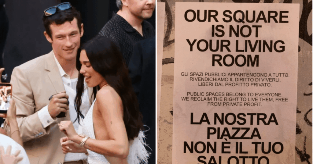 Dua Lipa 'gives £5,000 to locals' after wedding location graffitied by locals