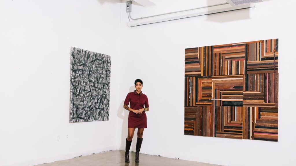 Artist uses belts to spark talks on discipline : NPR