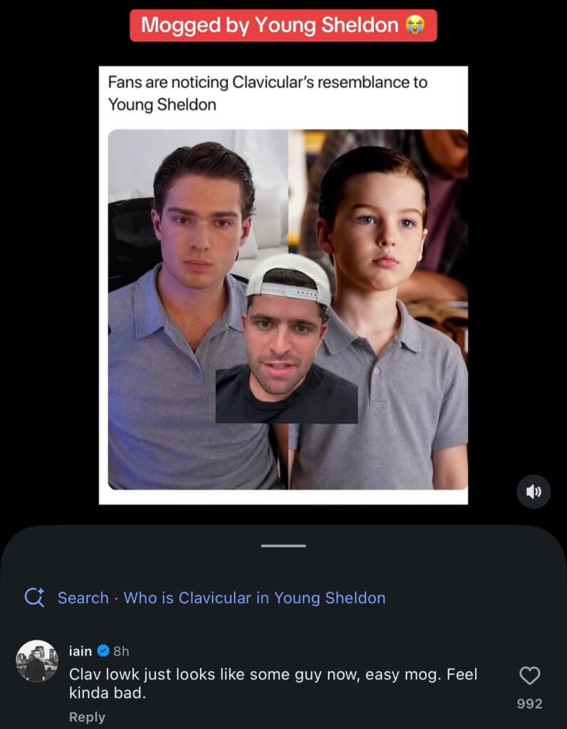 ‘Young Sheldon’ actor Iain Armitage continues to mock Clavicular: “Clav lowk just looks like some guy now, easy mog. Feel kinda bad.”