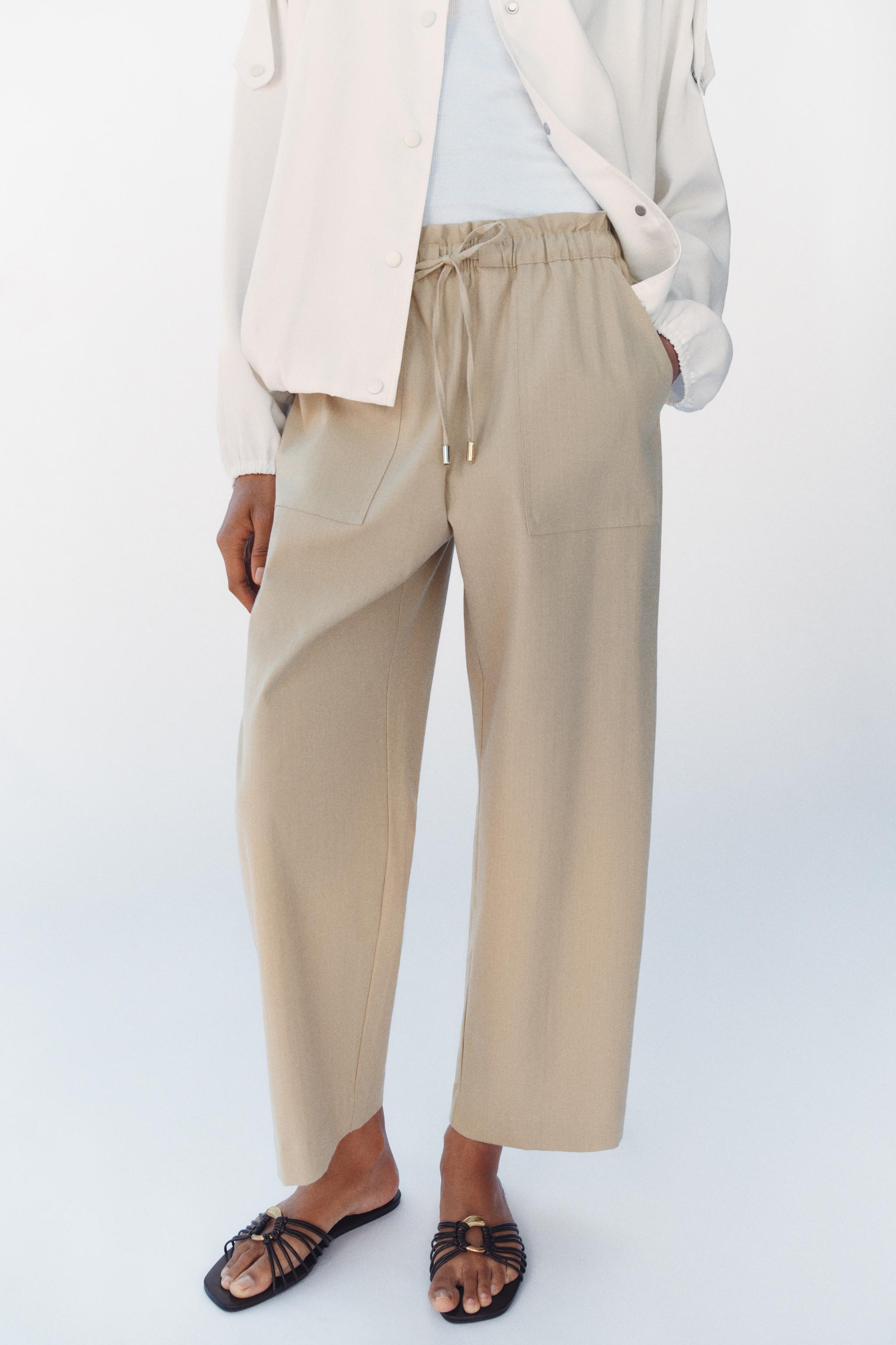 Elastic Waist Tapered Pants