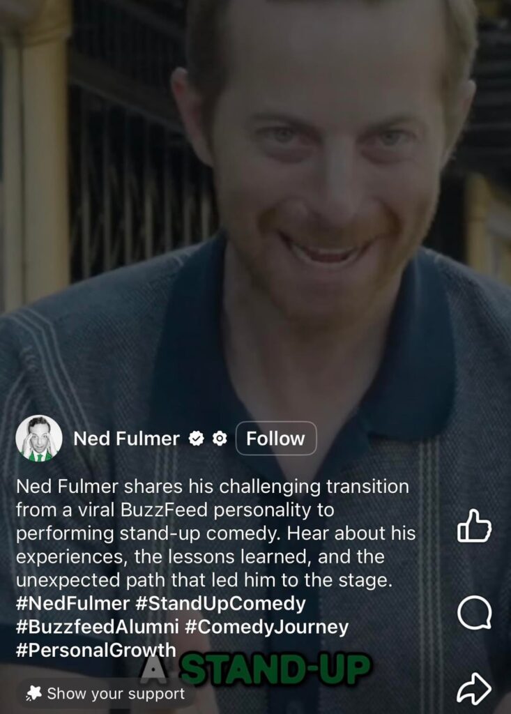 Former Try Guy, Ned Fulmer, thinks he’s a stand up comedian now.