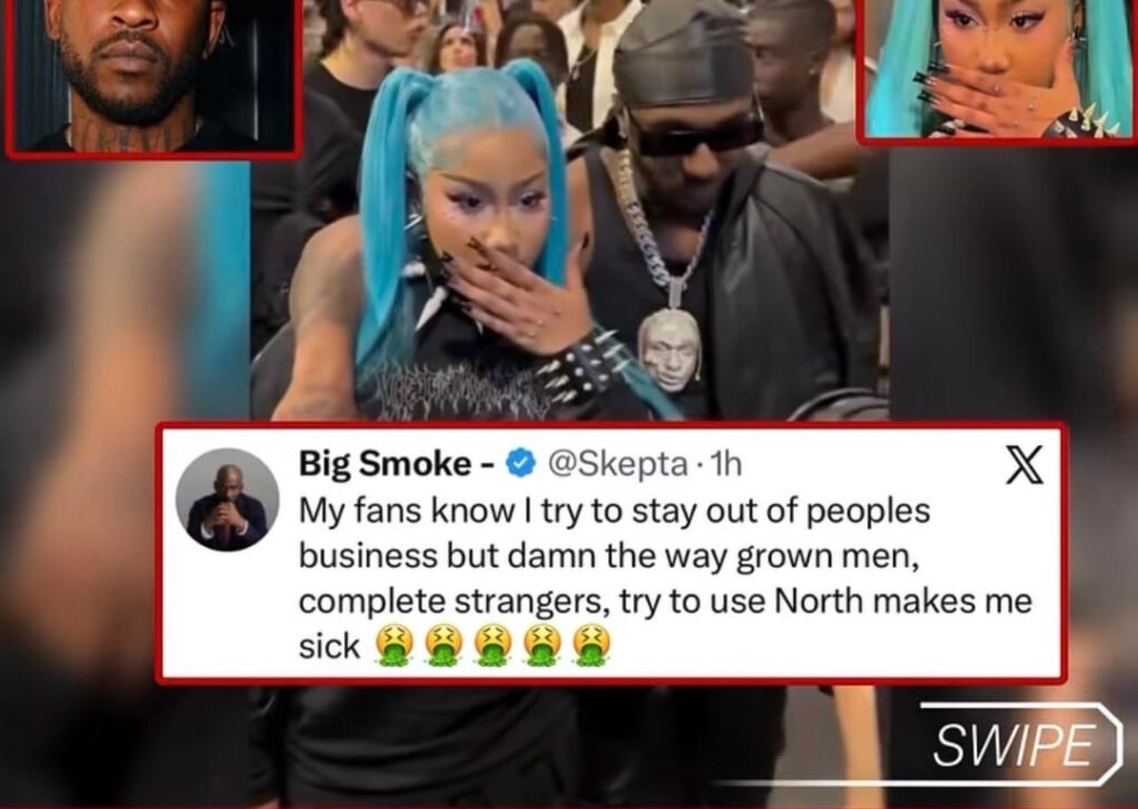 Skepta had called out people using North West after several men crowded around her to take photos with her.