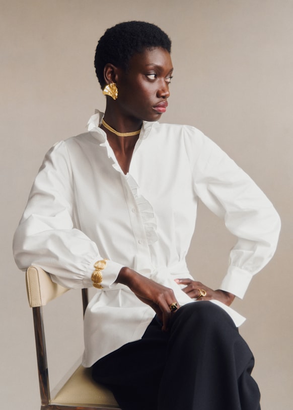 Corine Shirt - Ecru - Organic Cotton - S&eacute;zane