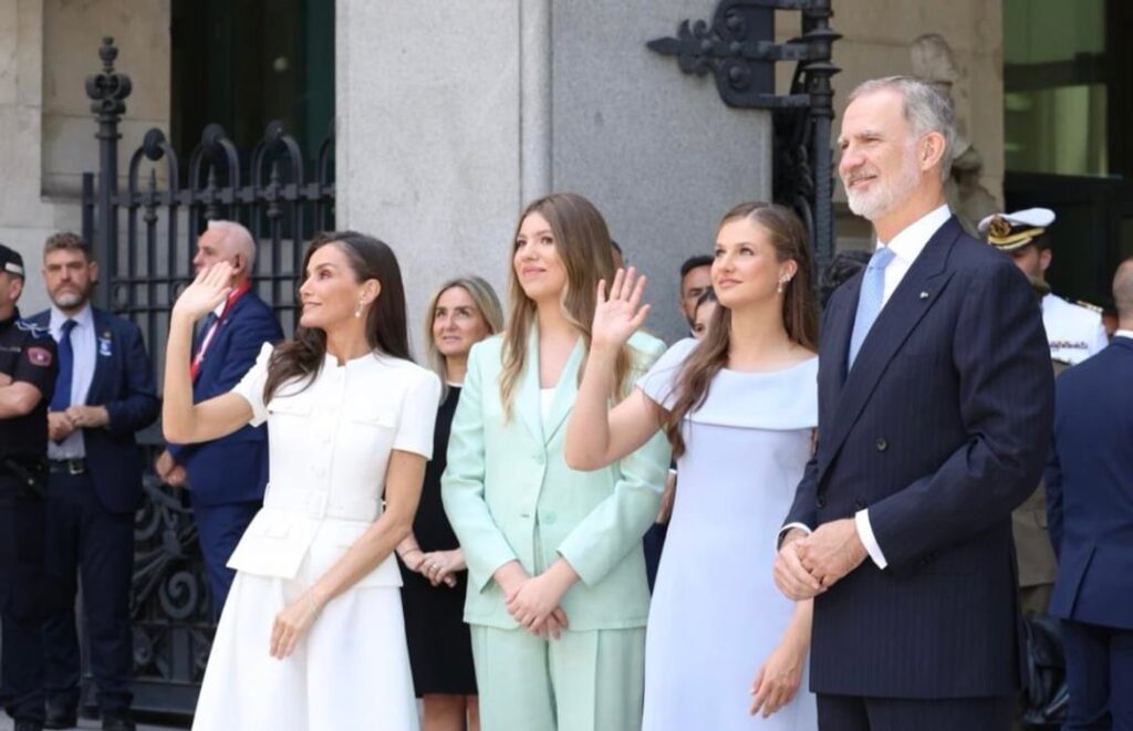 The Spanish Royal family during Pope Leo’s second day in Spain.
