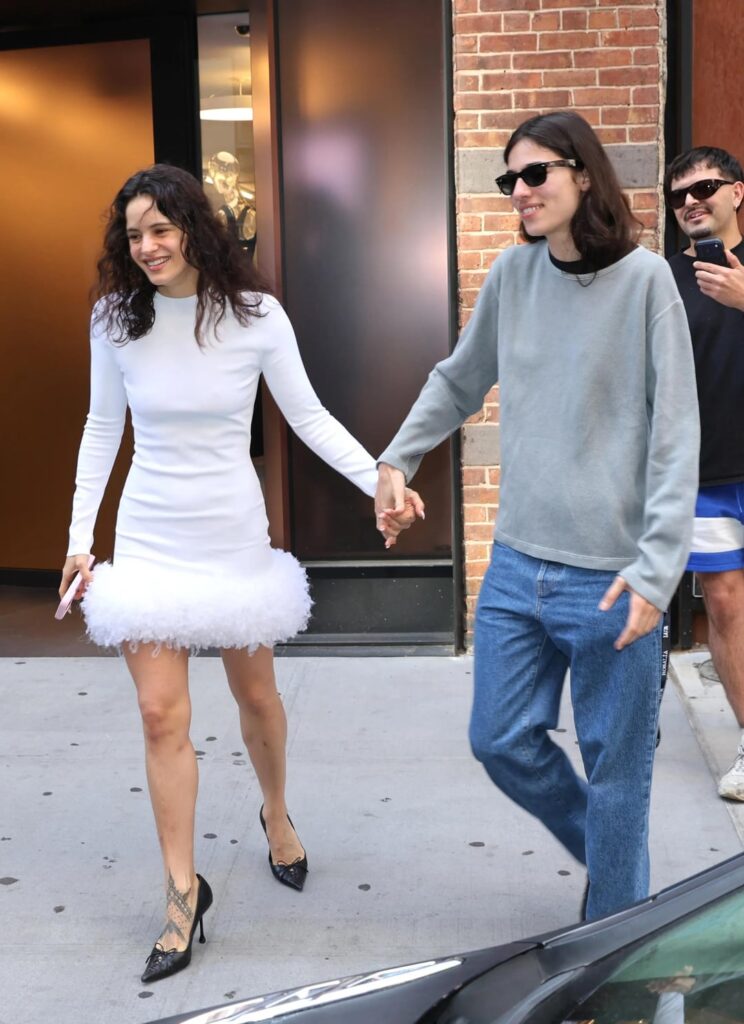 Rosalía with her girlfriend and French model, Loli Bahia, in New York City recently. The singer performed two nights of her "Lux" tour at Madison Square Garden June 16-17.