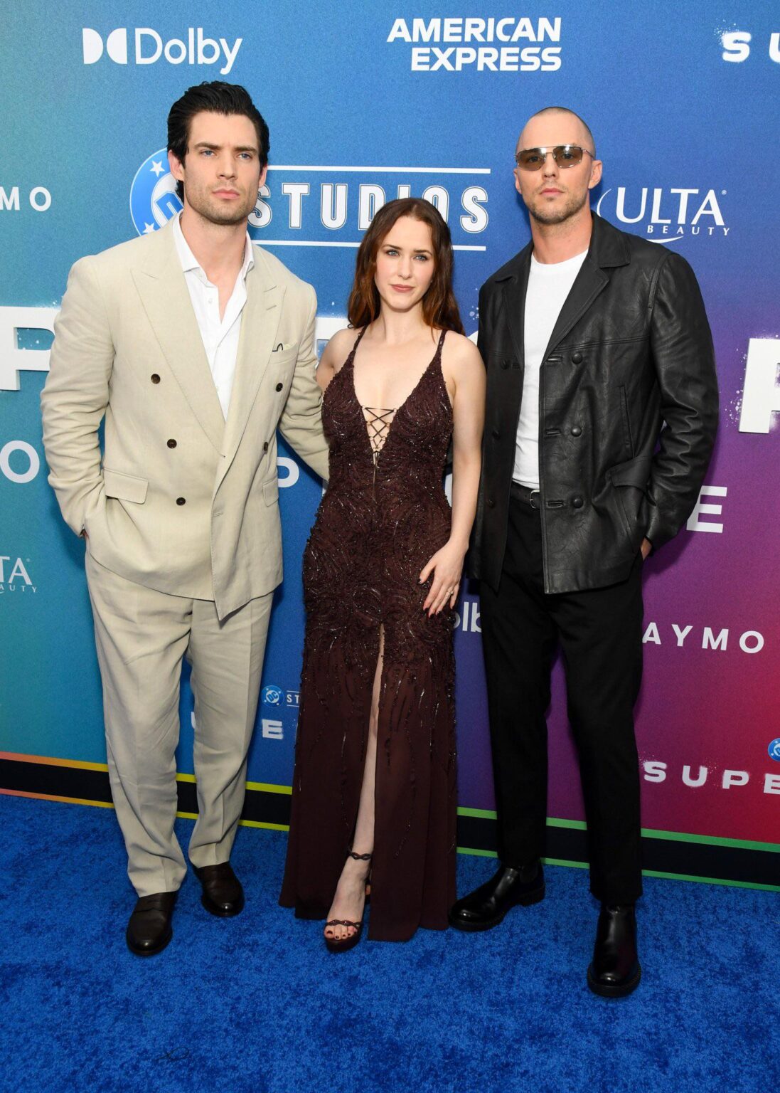 Superman trio David Corenswet, Rachel Brosnahan and (buzzcut) Nicholas Hoult at the premiere of  ‘Supergirl’ in New York (June 22, 2026)