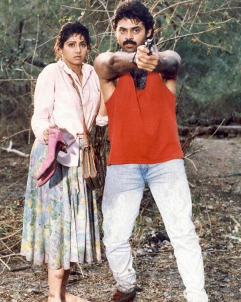 Sridevi and Venkatesh Daggubati in Kshana Kshanam