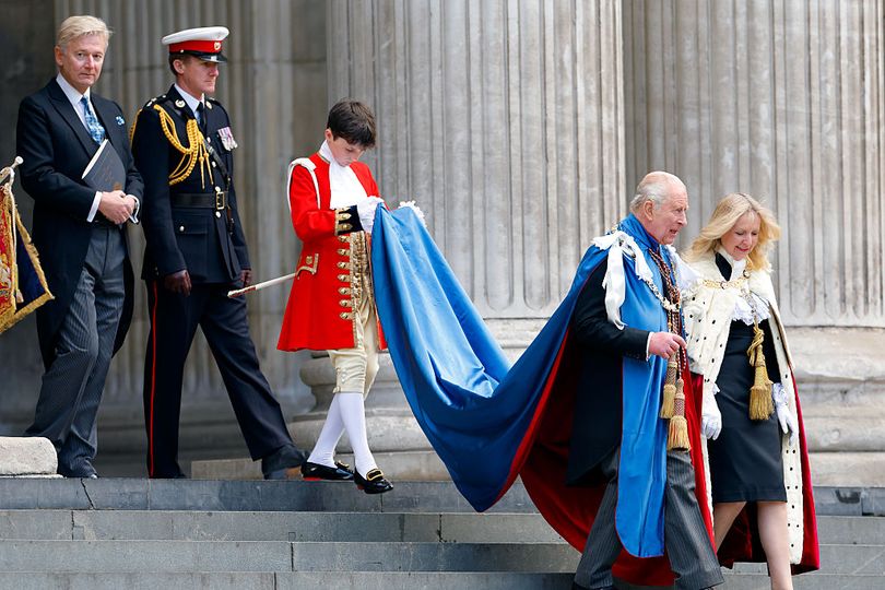 Sir Clive with the King leaving an event at St Paul's Cathedral
