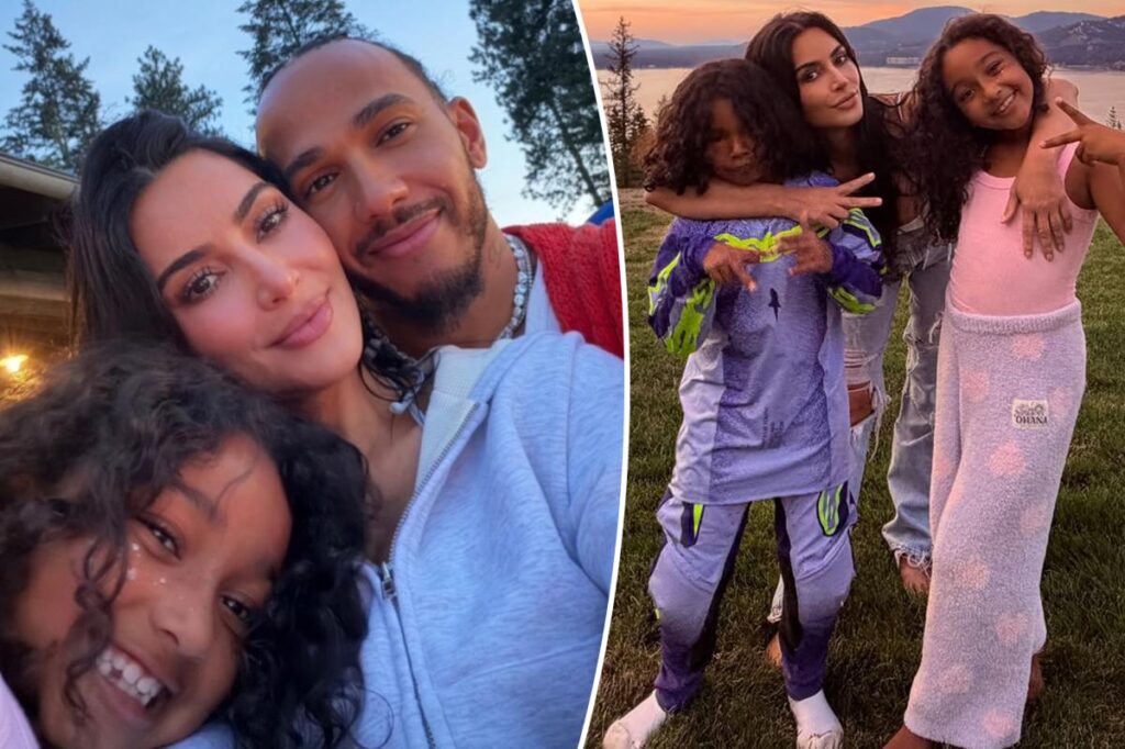 Kim Kardashian's boyfriend, Lewis Hamilton, hangs with her kids in sweet new selfies