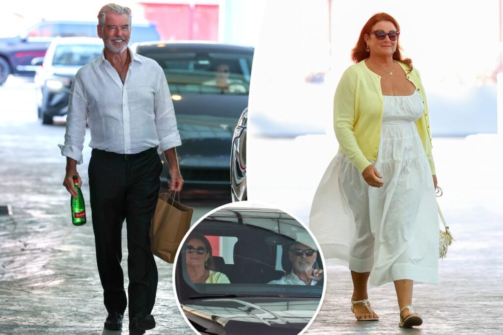 Pierce Brosnan and wife Keely are all smiles during Beverly Hills date night Pierce Brosnan and wife Keely are all smiles during Beverly Hills date night