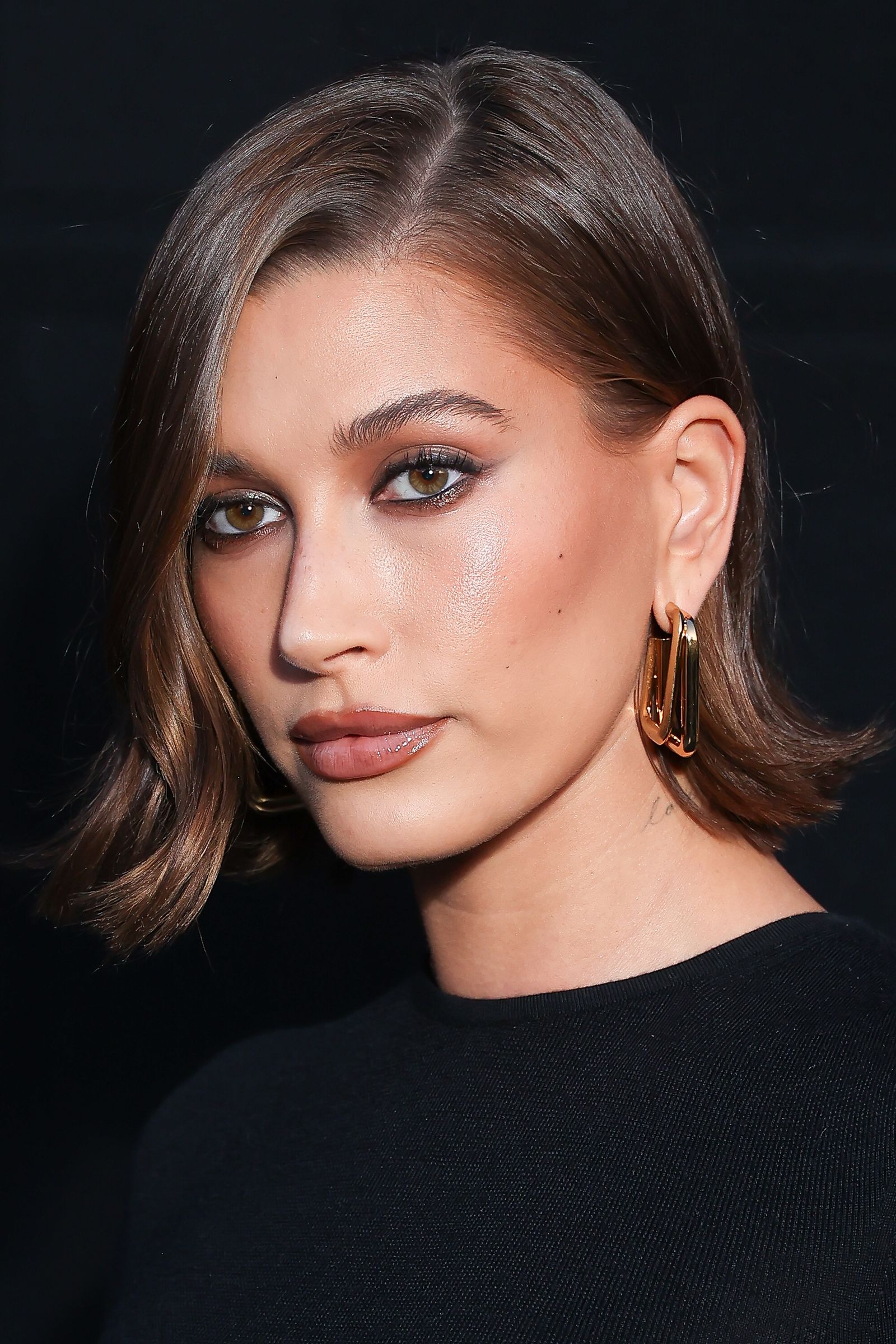 Hailey Bieber wears a scandi bob at Paris Fashion Week SpringSummer 2024