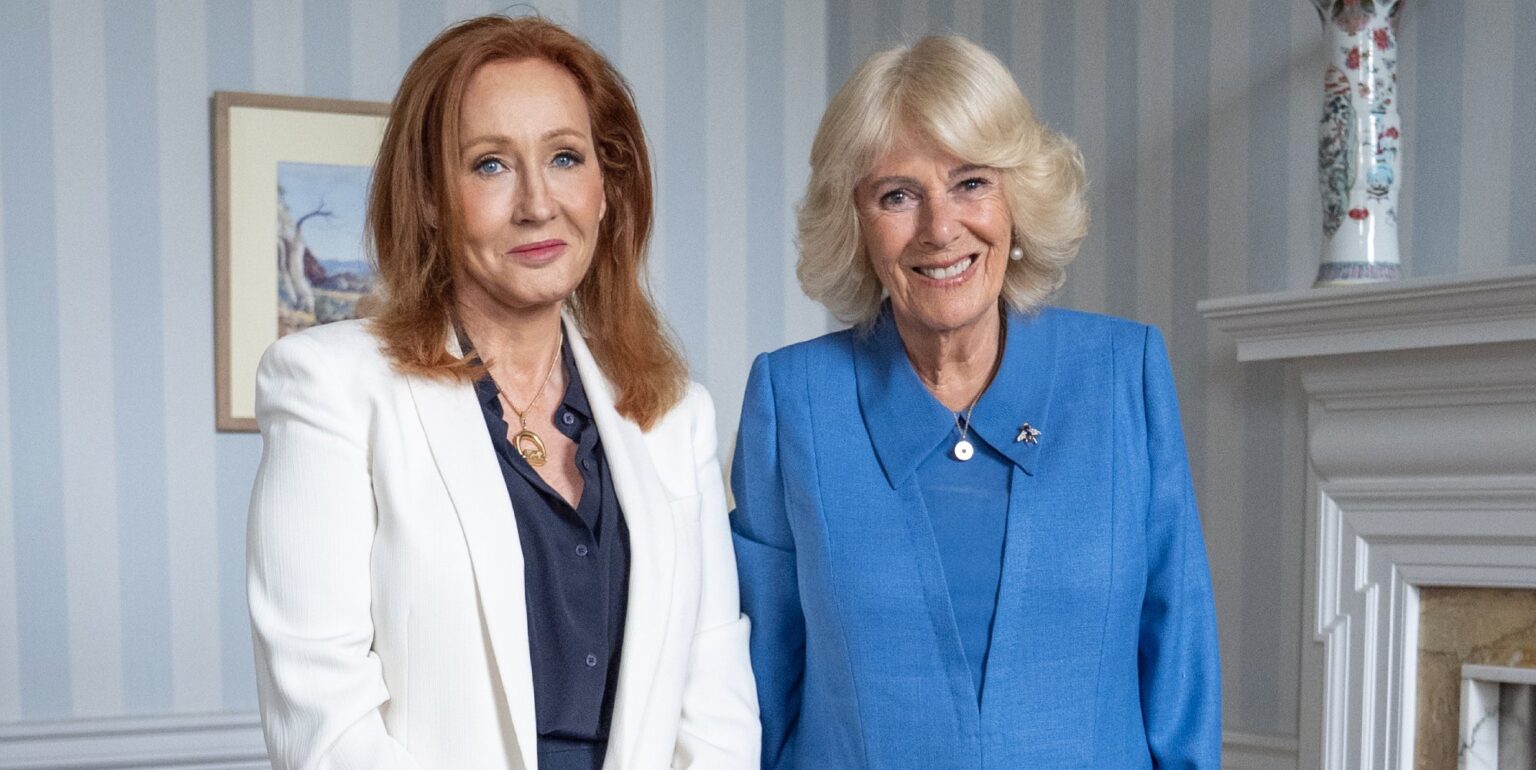 Royal Family limit comments as JK Rowling pic flooded with trans flags JK Rowling with Queen Camilla at the Palace of Holyroodhouse in Edinburgh