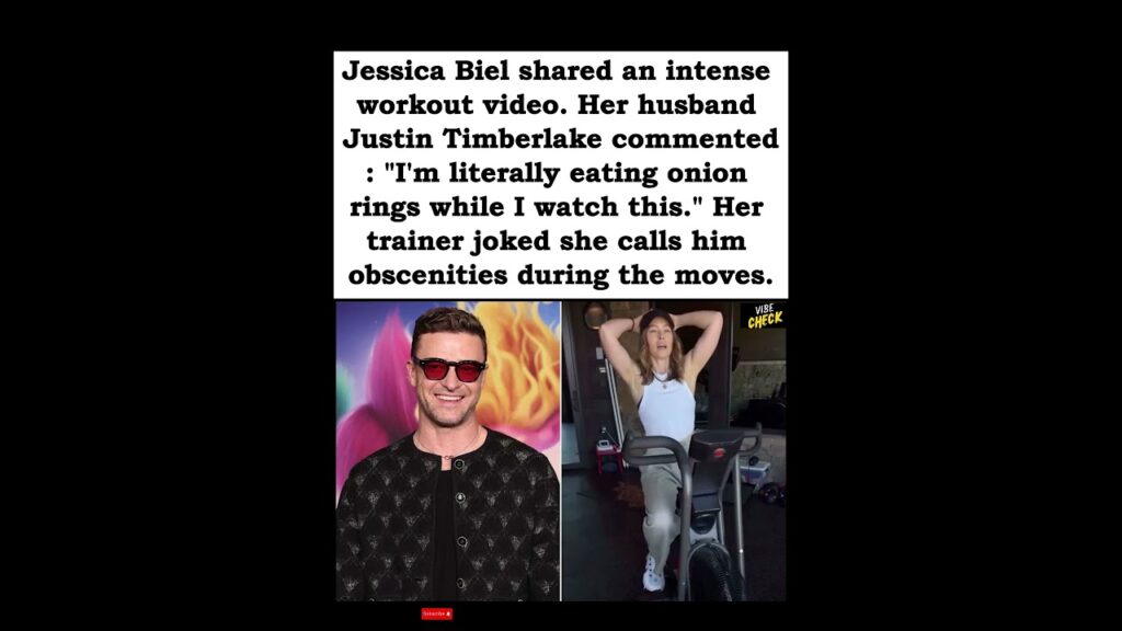 💪 Justin Timberlake Eats Onion Rings While Watching Jessica Biel's Brutal Workout  #fitmom